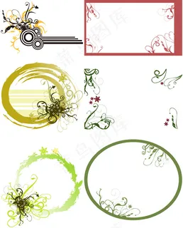 流墨迹花边花纹