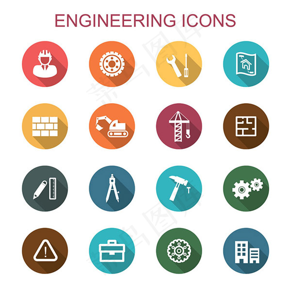 建筑施工图标,免抠元素