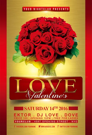 情人节酒吧海报