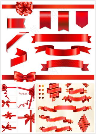 丝带蝴蝶结矢量