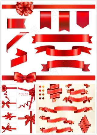 丝带蝴蝶结矢量