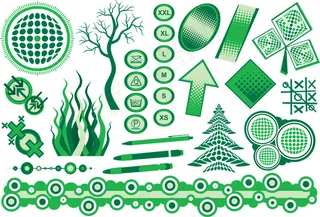 绿色生活图标,免抠元素