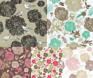 线描花朵背景,背景元素