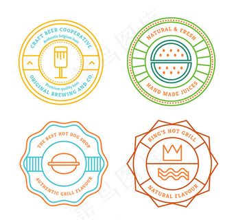 彩色食品标签,免抠元素