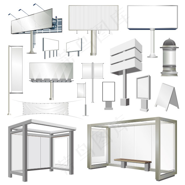 广告牌展示矢量