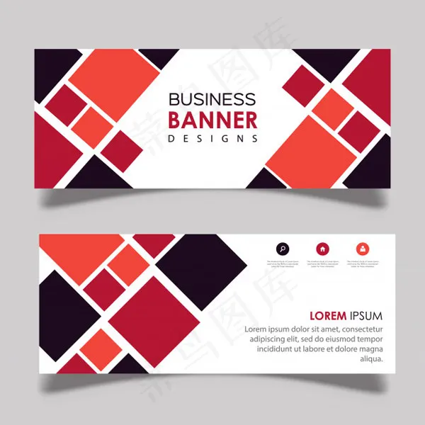 几何旗帜BANNERai矢量模版下载