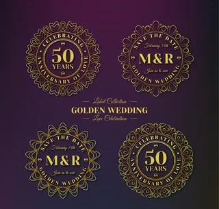 花纹婚礼标签,免抠元素