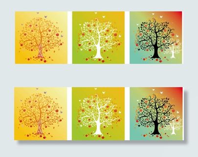 树木元素插画挂画