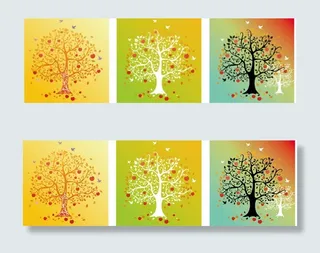 树木元素插画挂画