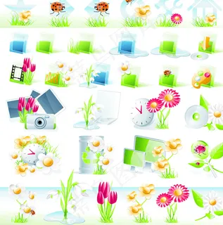 园艺图标集矢量,免抠元素