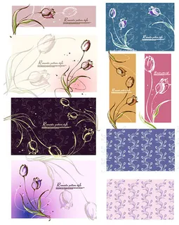 手绘风格郁金香