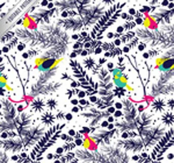 花卉与鸟无缝背景