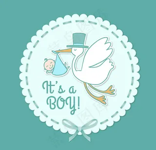 送子鹤婴儿元素