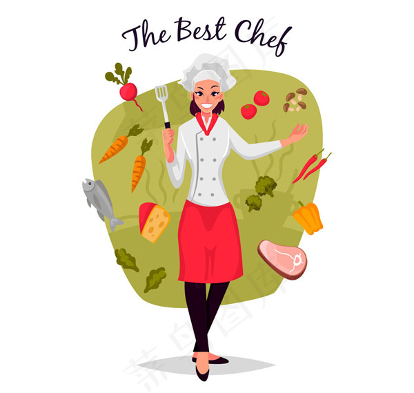 女厨师和蔬菜