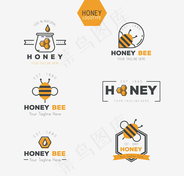 创意蜂蜜标志ai矢量模版下载