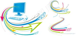 电脑科技主题,背景元素