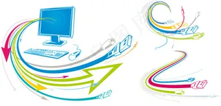 电脑科技主题,背景元素