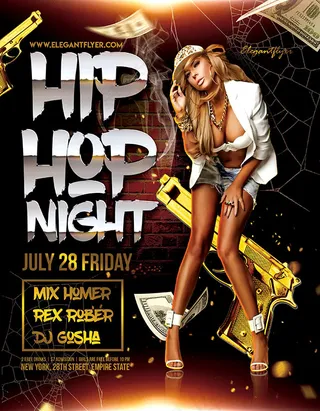 嘻哈夜酒吧海报