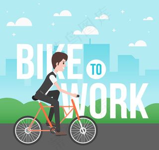 骑单车的男子矢量