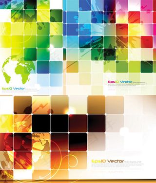 炫彩方格科技背景