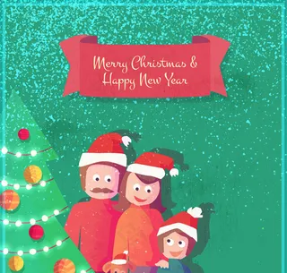 圣诞节三口之家