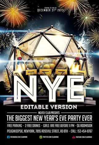 酒吧新年晚会海报