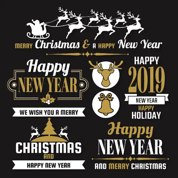 新年圣诞标签eps,ai矢量模版下载