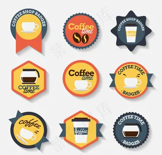 咖啡徽章矢量