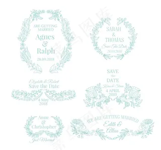 婚礼花纹装饰矢量