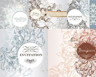 素雅花纹邀请函