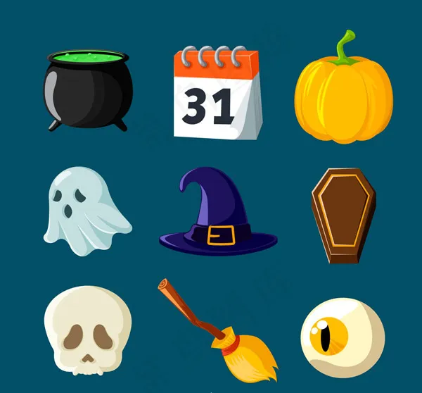 精美万圣节元素ai矢量模版下载