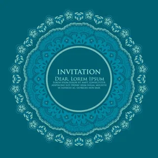 花卉圆环邀请卡