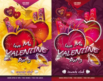 酒吧情人节海报