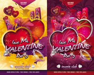 酒吧情人节海报