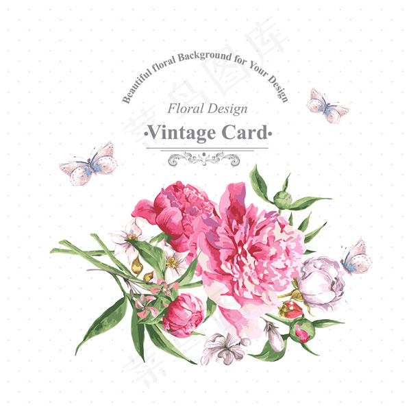 欧式手绘水彩花朵,背景元素