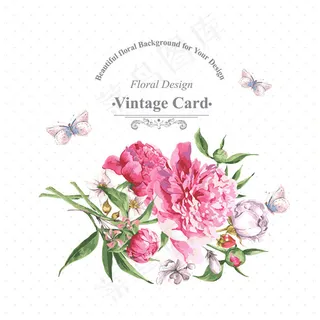 欧式手绘水彩花朵,背景元素