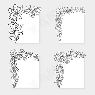 植物花纹边角边框