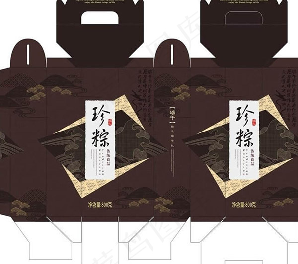 珍粽粽子包装盒(210X297)cdr矢量模版下载