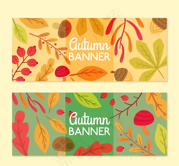 秋季元素bannerai矢量模版下载