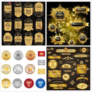 华丽标签标识,免抠元素