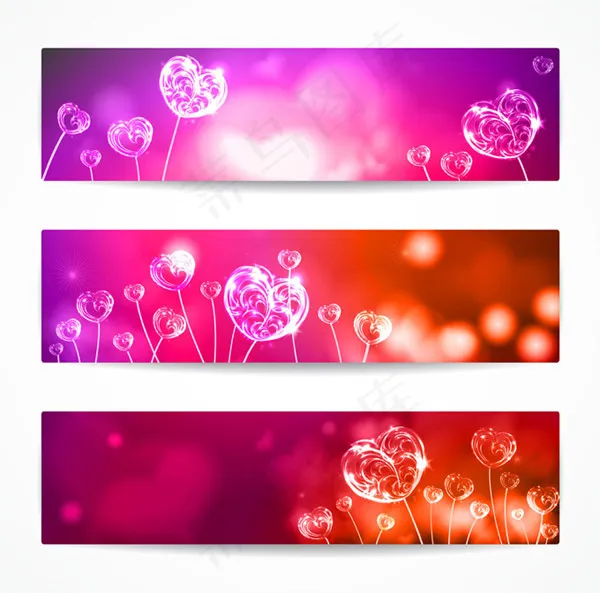 爱心主题bannereps,ai矢量模版下载