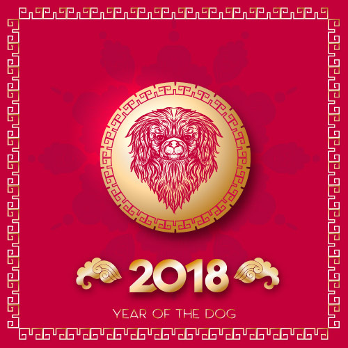 2018狗年剪纸ai矢量模版下载