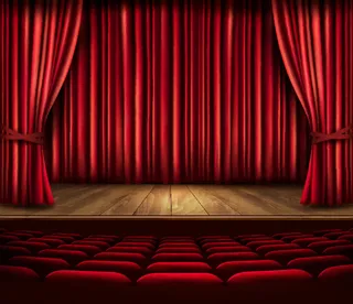 红色舞台剧场矢量