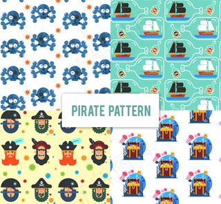 海盗元素无缝背景