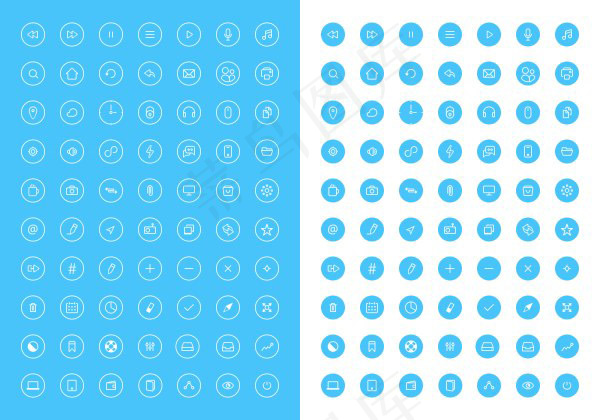 扁平线条图标,免抠元素