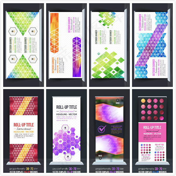 易拉宝展架矢量eps,ai矢量模版下载