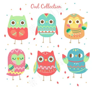 可爱花纹猫头鹰