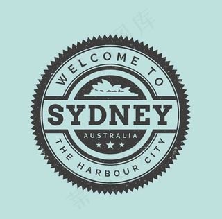 悉尼旅行标签,免抠元素