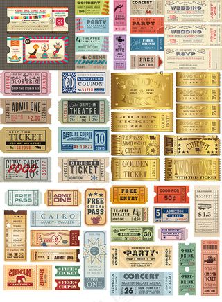 复古入场劵奖券