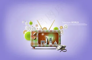 背景与电视机